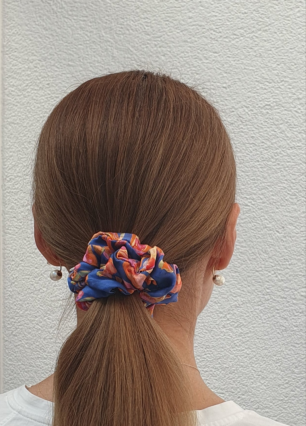 Seide Scrunchie, Rosa, Blau, Haargummi Haarband Zopfband