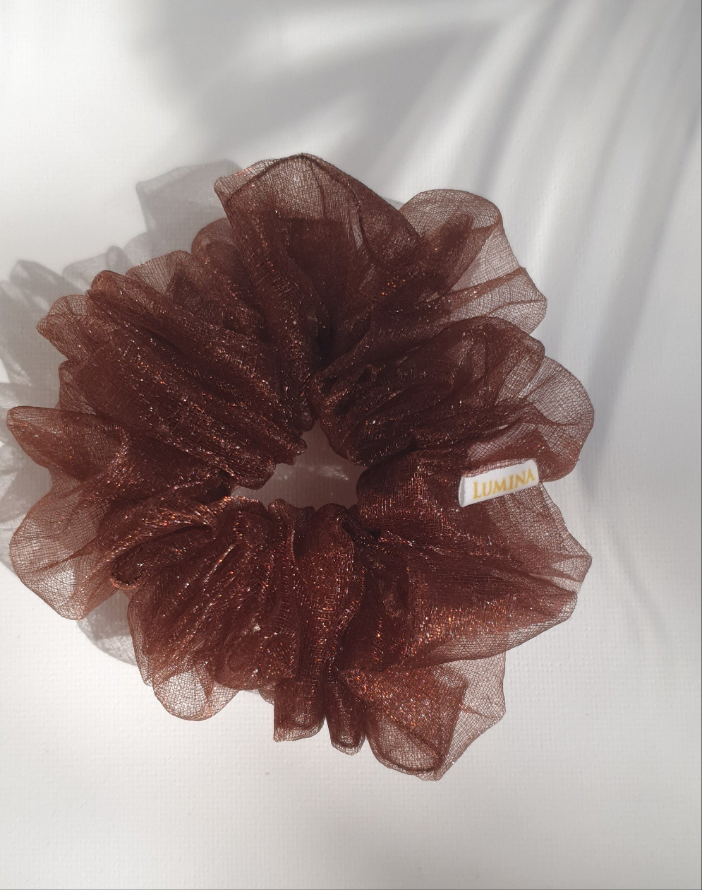 Organza Scrunchie, Braun