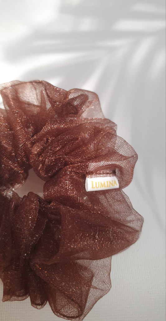 Organza Scrunchie, Braun
